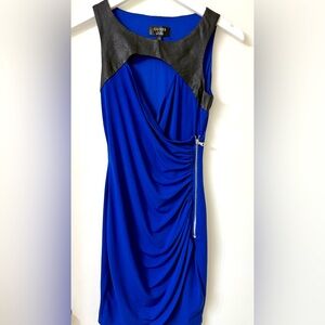Elegant Blue and Black Dress